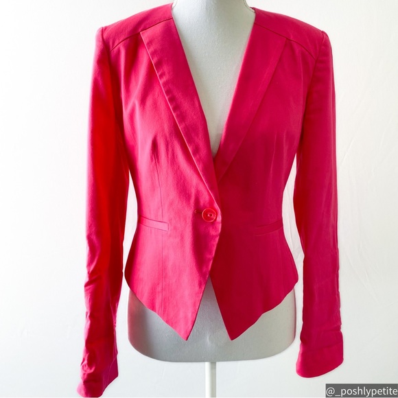 Halogen XS pink button mid length v blazer - Picture 3 of 15